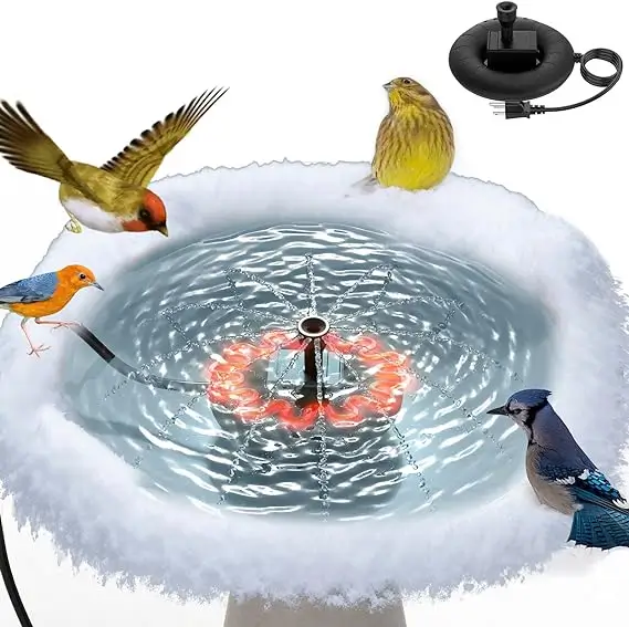 Bird Bath Heater with Fountain Pump